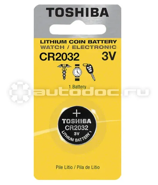 TOSHIBA Батарейка CR2032 литиевая "блистер с защитой от детей"