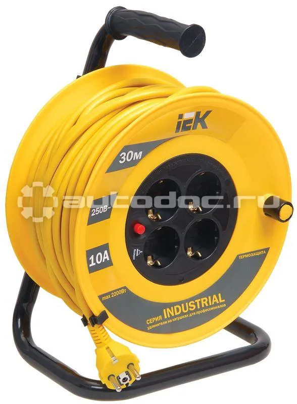 IEK Удлинитель на катушке 4х30м с заземл. 10А IP20 Industrial УК30 3х1 термозащита