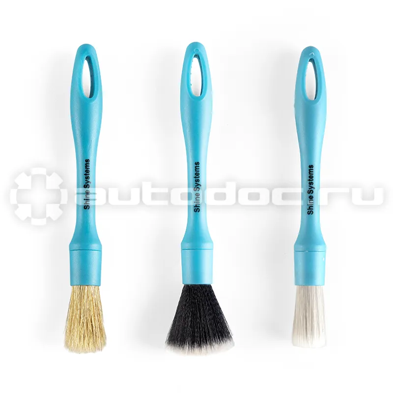 SHINE SYSTEMS Detail Brush Kit - Набор профессиональных кистей для автомобиля, 3 шт