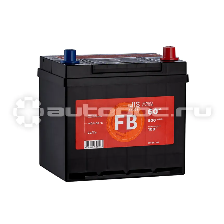 FB Аккумулятор JIS 60 А | ч R+ 232x173x220 EN500 А