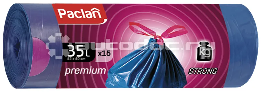 PACLAN Мешки для мусора  Premium 35 л (15 шт.) синий