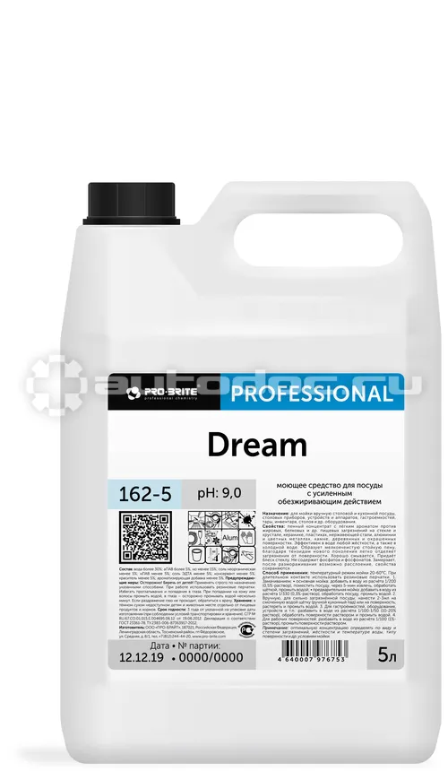 PRO-BRITE Средство для ручного мытья посуды DREAM (162-5)