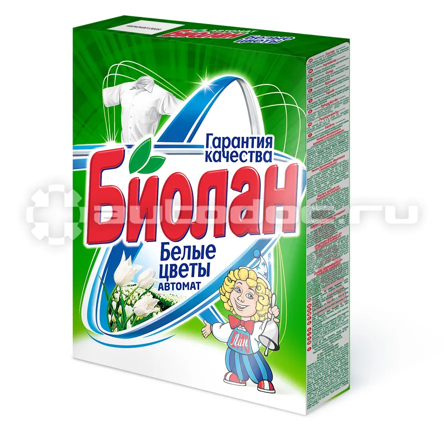 БИОЛАН Порошок стиральный Белые цветы Автомат