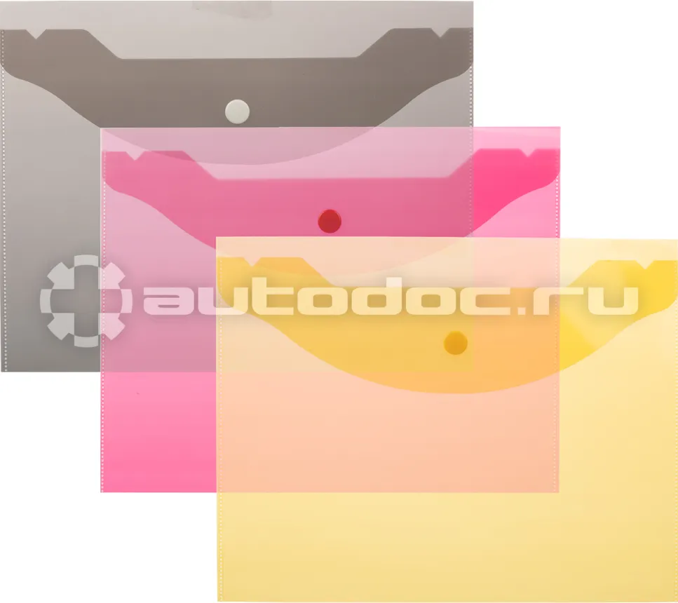 ATTACHE Папка-конверт на кнопке А5,190x240мм,, 180мкм, 10шт.уп , ассорти