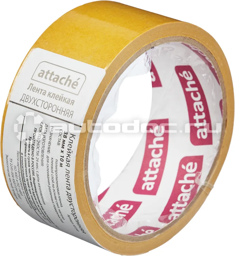 ATTACHE Клейкая лента двусторонняя 38х10м, полипропилен