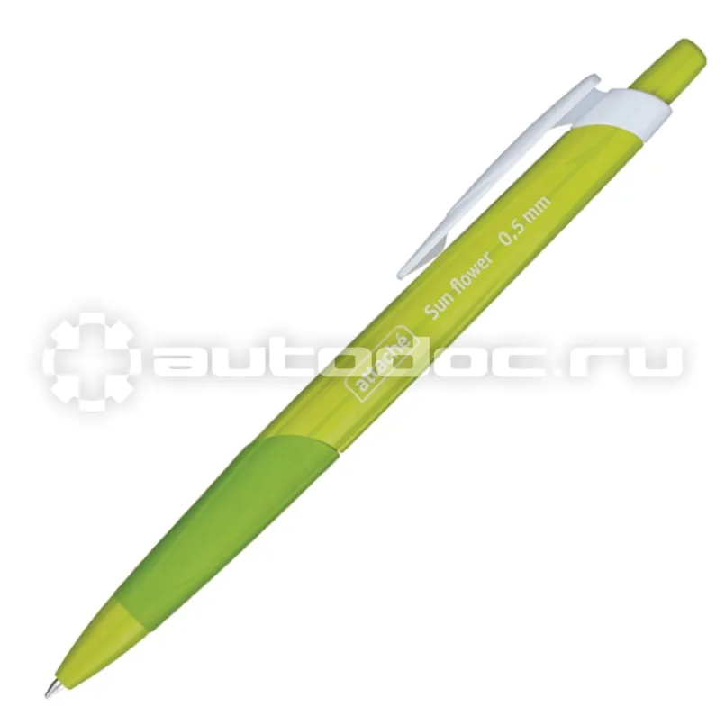 ATTACHE Ручка шариковая автоматическая Sun Flower,зел корп,син,маслян черн