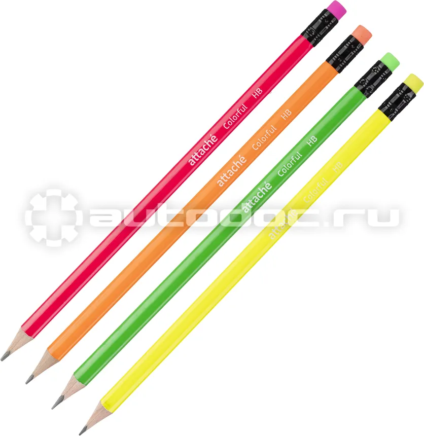 ATTACHE Карандаш чернографитныйColorful! HB заточ.,с ласт.