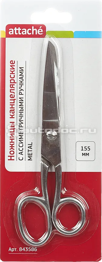 ATTACHE Ножницы Metal 155 мм, ассиметричные ручки,цельнометаллические