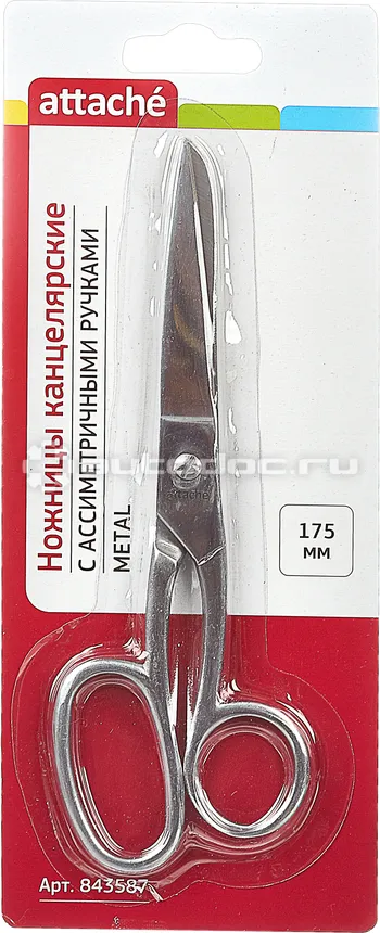 ATTACHE Ножницы Metal 175 мм, ассиметричные ручки,цельнометаллические