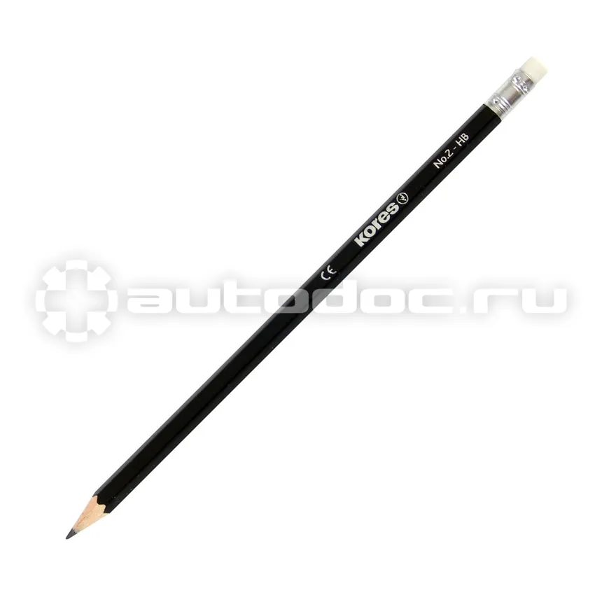 KORES Карандаш чернографитный шестигранный HB с ластиком