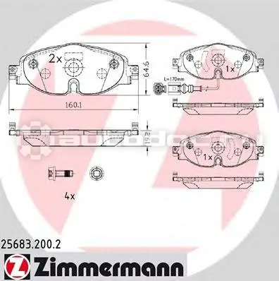 ZIMMERMANN 256832002 - Колодки тормозные