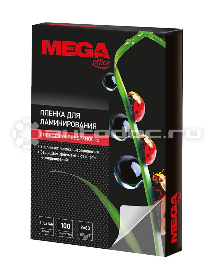 PROMEGA Пленка для ламинирования office 100x146 мм 80 мкм глянцевая (100 штук в упаковке)