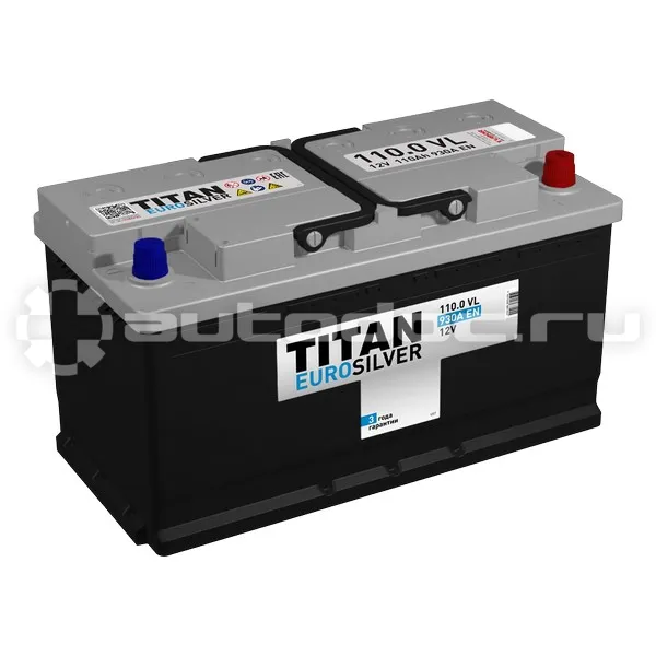 TITAN Аккумулятор EUROSILVER (110.0 VL (О.П.) 930А (352х175х190))