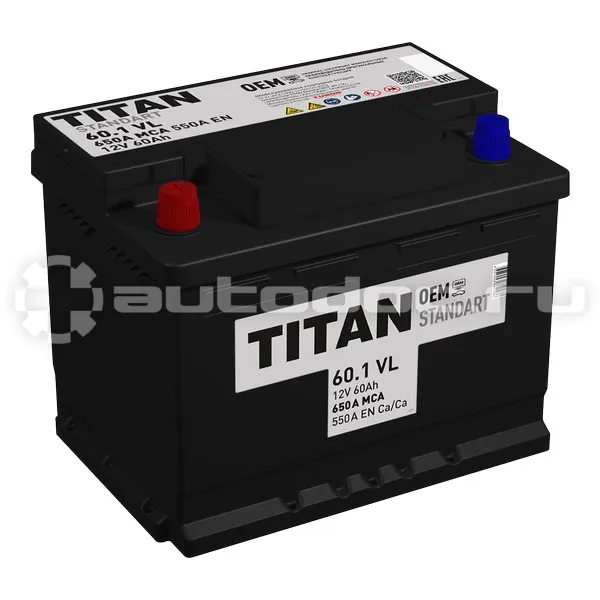 TITAN Аккумулятор STANDART (60.1 VL (П.П.) 540А (242х175х190))