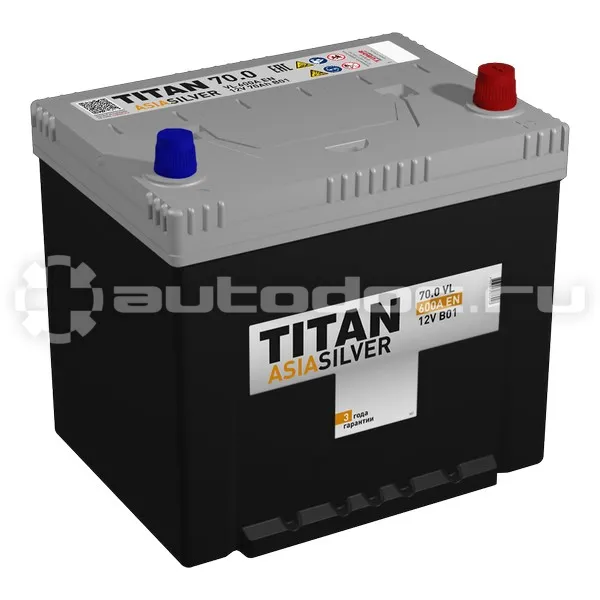 TITAN Аккумулятор ASIASILVER (70.0 VL B01 (О.П.) 600А (230х175х221))