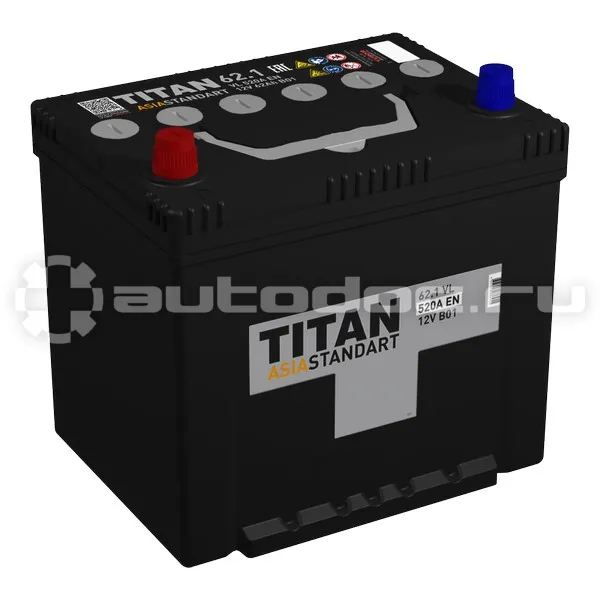 TITAN Аккумулятор ASIA STANDART (62.1 VL B01 (П.П.) 520А (230х175х221))