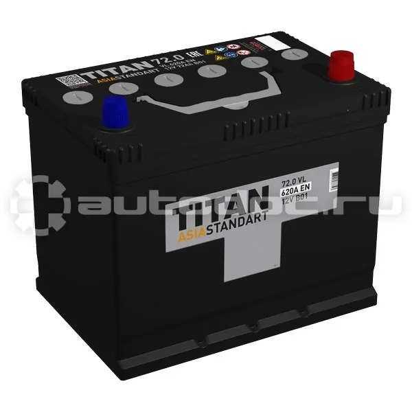 TITAN Аккумулятор ASIA STANDART (72.0 VL B01 (О.П.) 620А (258х175х221))