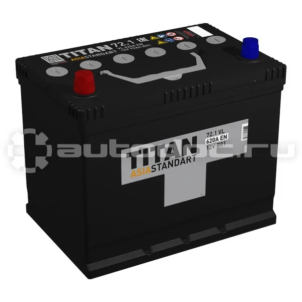 TITAN Аккумулятор ASIA STANDART (72.1 VL B01 (П.П.) 620А (258х175х221))