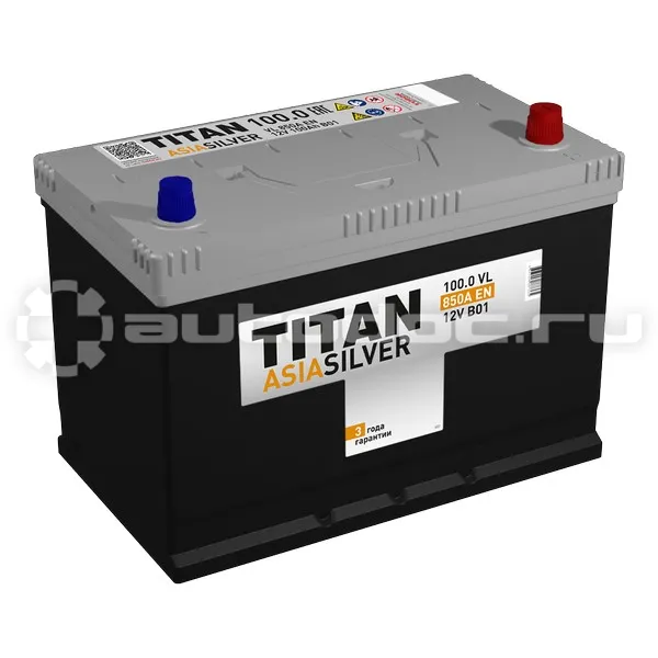 TITAN Аккумулятор ASIASILVER (100.0 VL (О.П.) 850А (304х175х221))