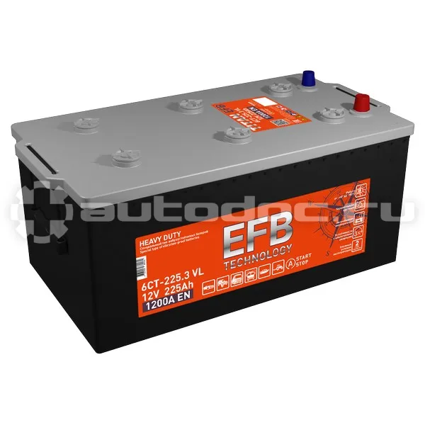 TITAN Аккумулятор EFB 12V 225Ah 1200A (R+) 517х274х234 57кг