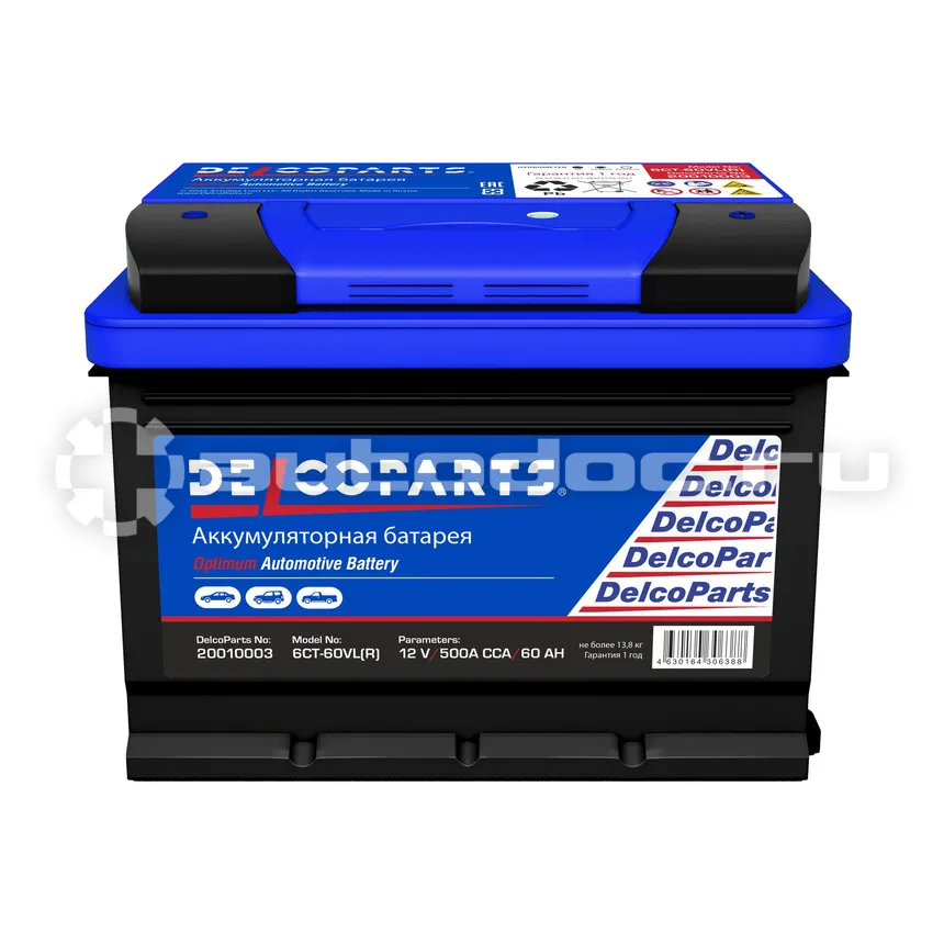 DELCOPARTS Optimum Аккумулятор 6СТ-60-З-R Обратная Полярность