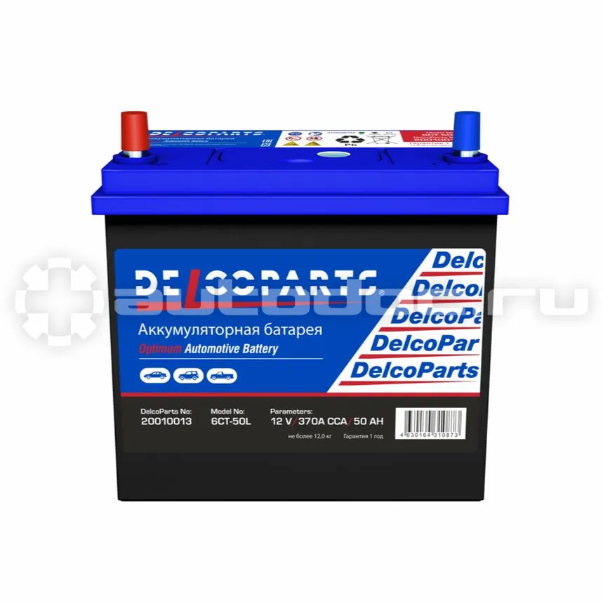DELCOPARTS Optimum Аккумулятор Asia 6CT-50-3-L Прямая Полярность