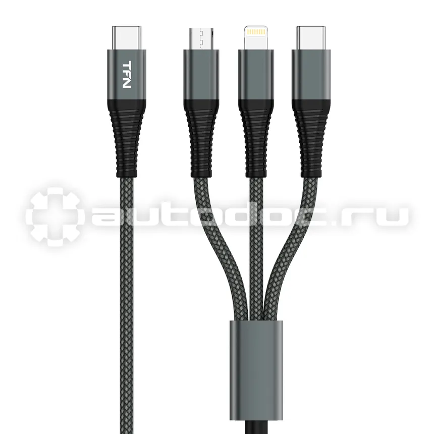 TFN Кабель 3в1 Type-C 1.2m grey