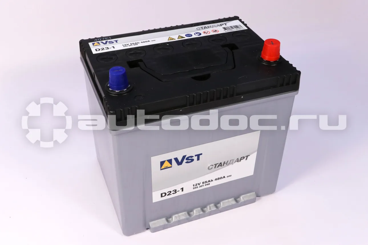 VST Аккумулятор 12 V, 55 А/ч, 480А, обратная полярность