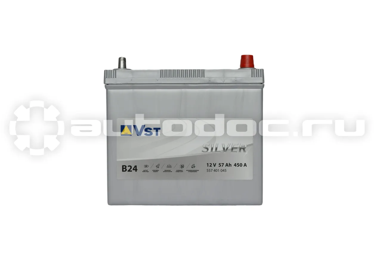 VST Аккумулятор 12 V, 57 А/ч, 450А, 236x128x225