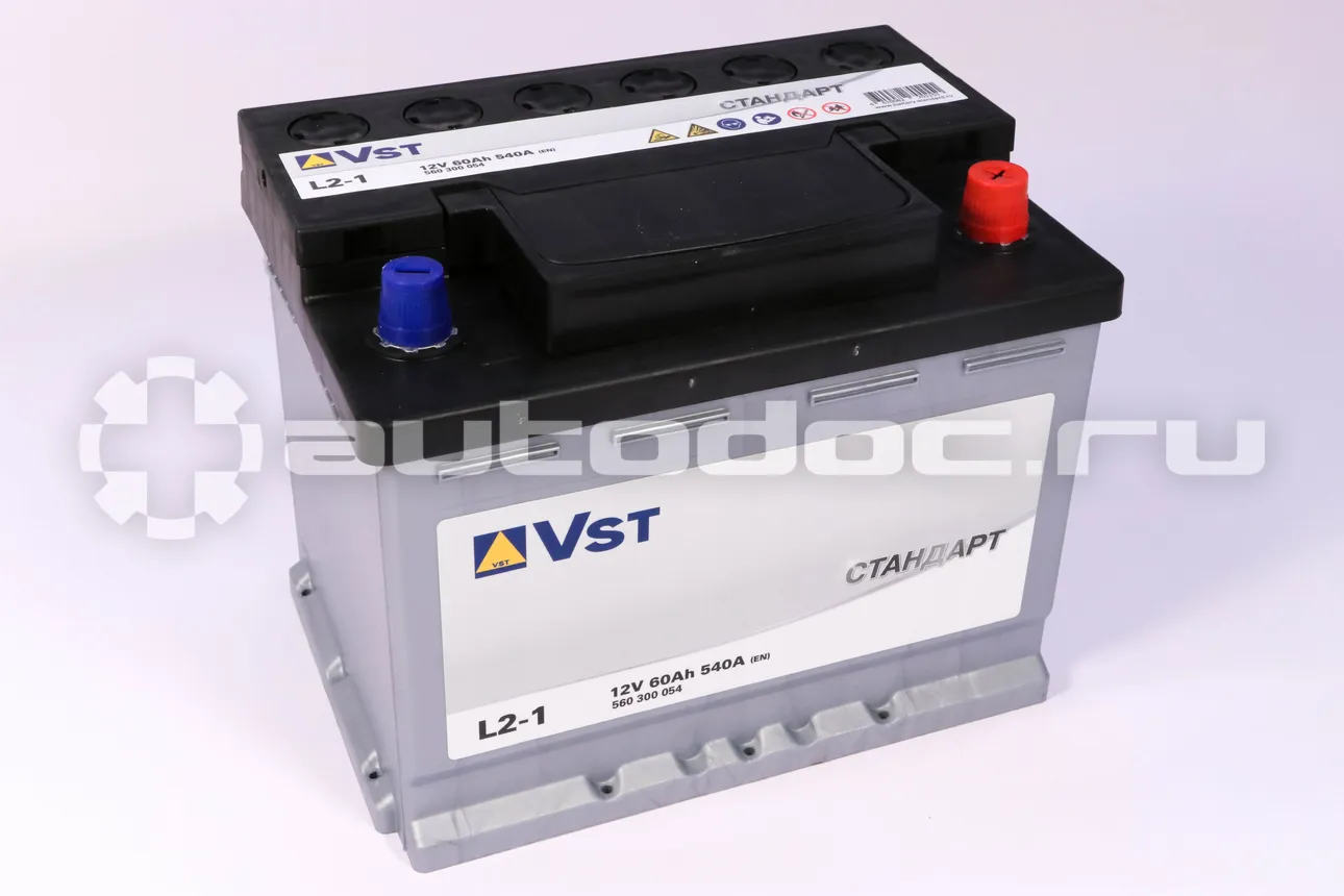 VST Аккумулятор 12 V, 60 А/ч, 540А, обратная полярность
