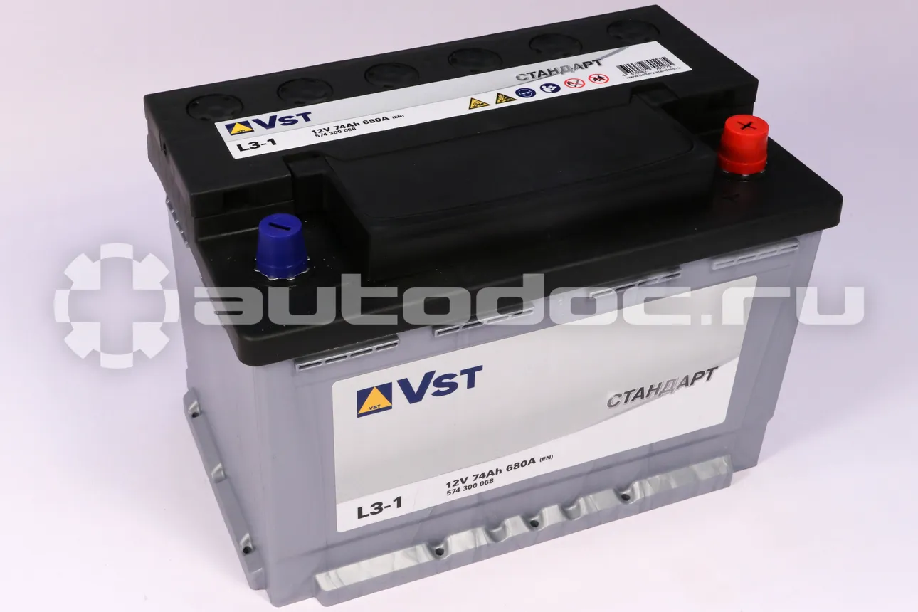 VST Аккумулятор 12 V, 74 А/ч, 680А, обратная полярность
