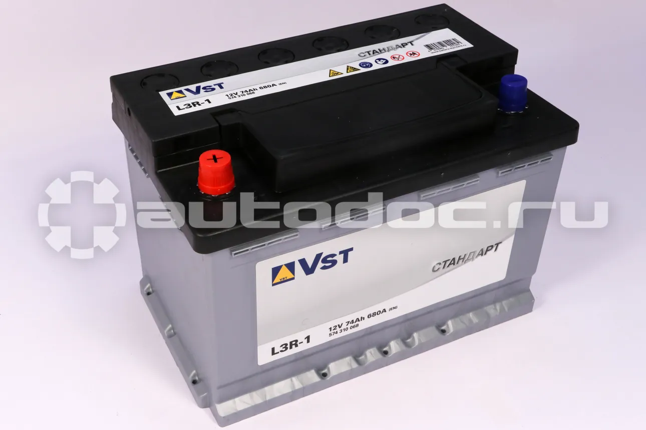 VST Аккумулятор 12 V, 74 А/ч, 680А, прямая полярность