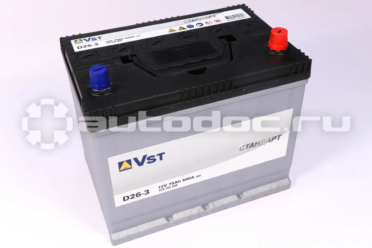 VST Аккумулятор 12 V, 75 А/ч, 680А, обратная полярность