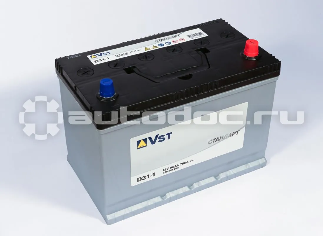 VST Аккумулятор 12 V, 90 А/ч, 750А, обратная полярность