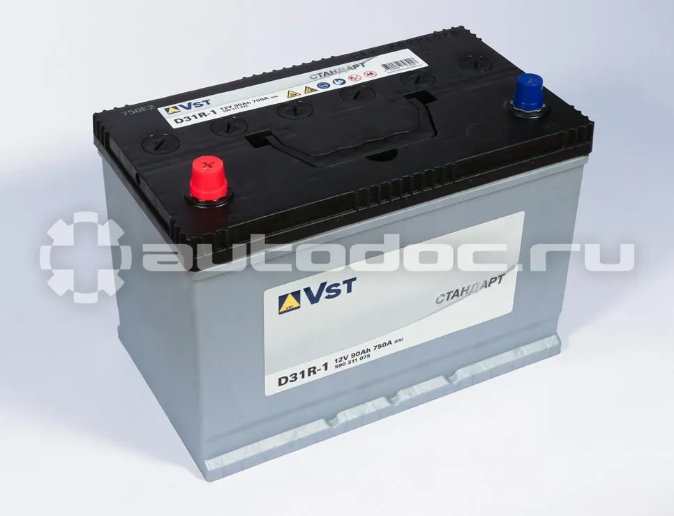 VST Аккумулятор 12 V, 90 А/ч, 750А, прямая полярность