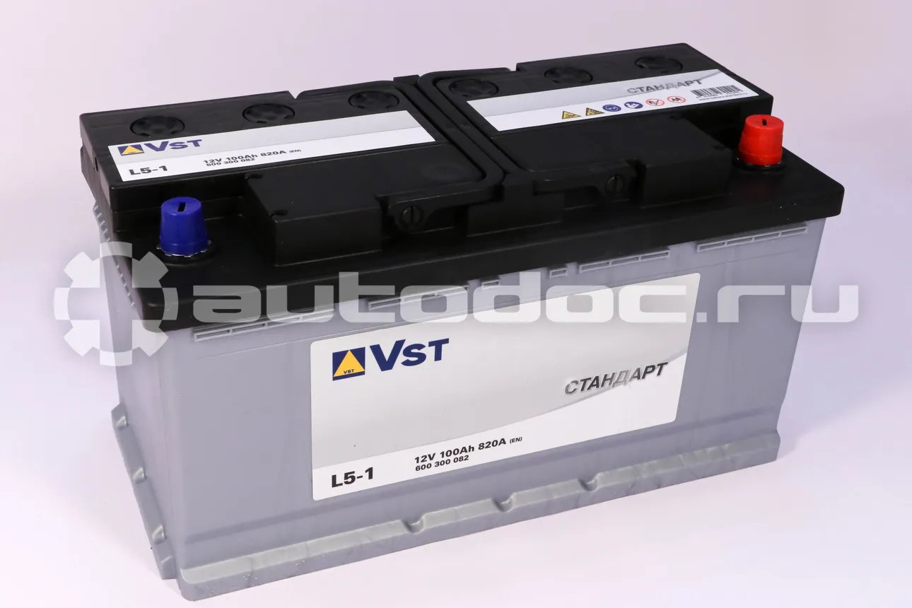 VST Аккумулятор 12 V, 100 А/ч, 820А, обратная полярность
