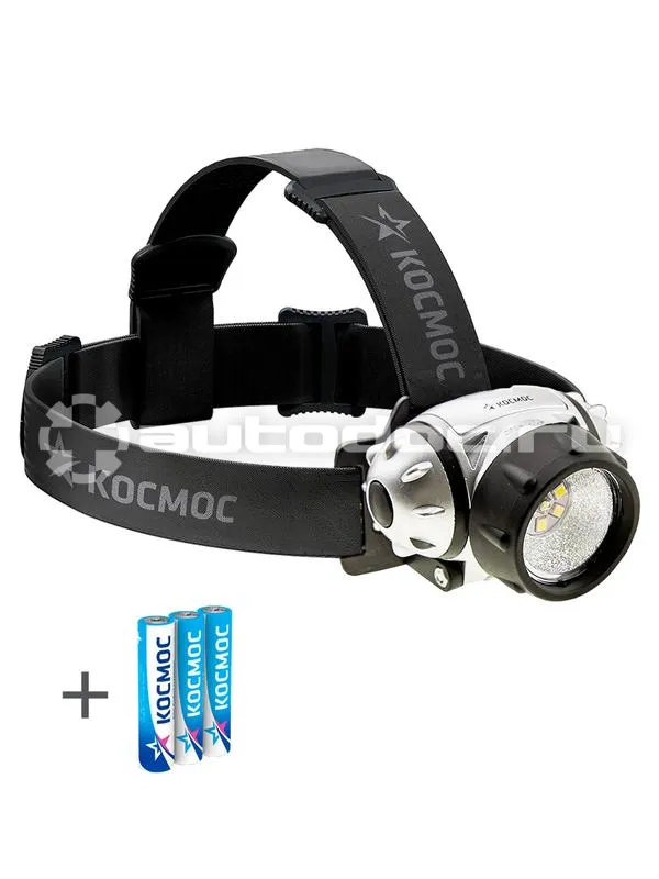 КОСМОС Фонарь налобный H19LED 1Вт XPE LED + 6 SMD LED 3хAAA/LR03