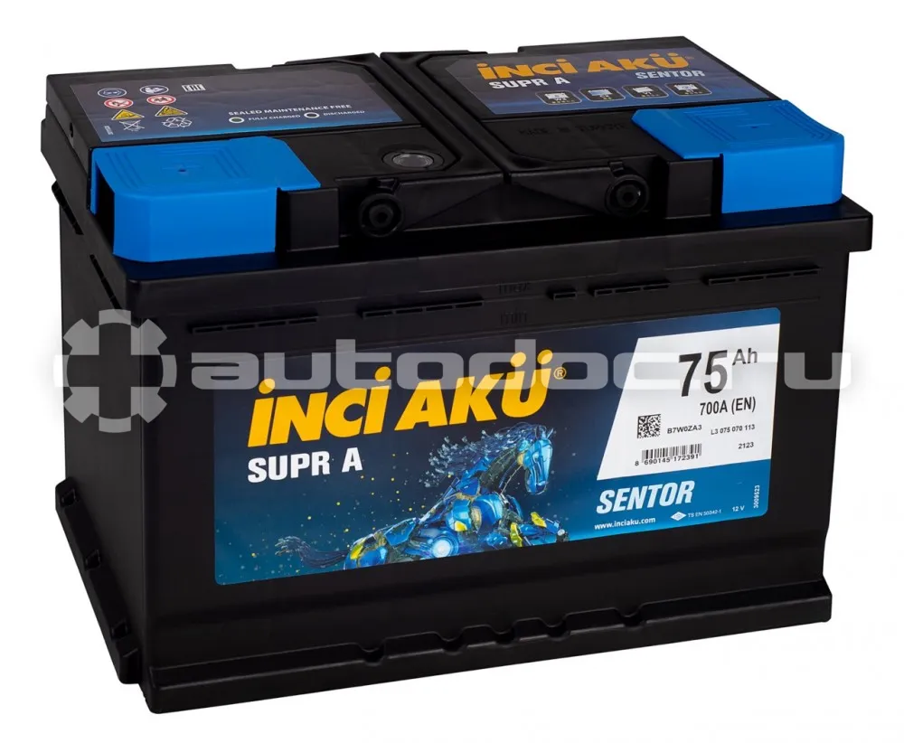 INCI AKU Аккумулятор Supr A 75L 700A 278x175x190