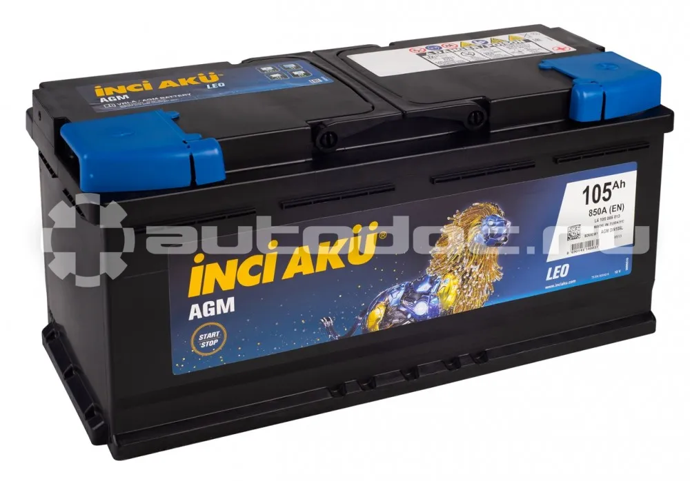 INCI AKU Аккумулятор AGM 105R 850A 394x175x190
