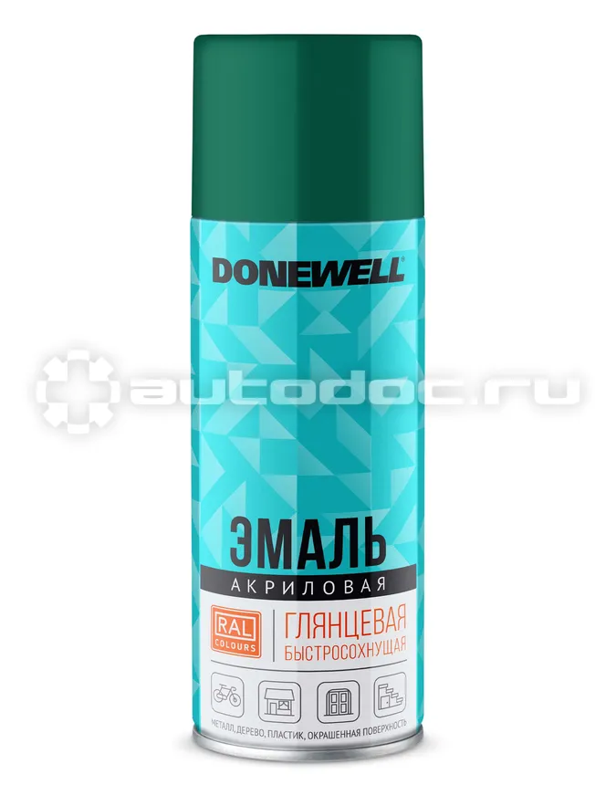 DONEWELL Эмаль универсальная акриловая DONEWELL Тёмно-зелёная глянцевая RAL 6016