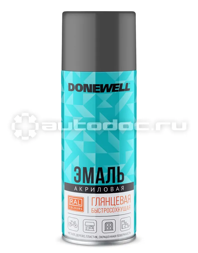 DONEWELL Эмаль универсальная акриловая DONEWELL Тёмно-серая глянцевая RAL 7012