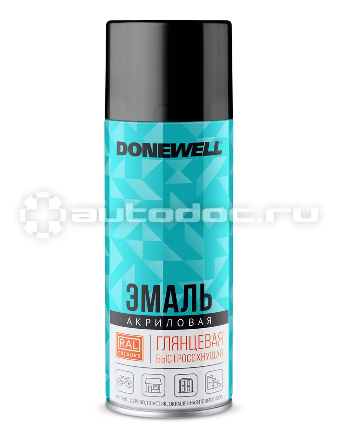 DONEWELL Эмаль универсальная акриловая DONEWELL Чёрная глянцевая RAL 9005