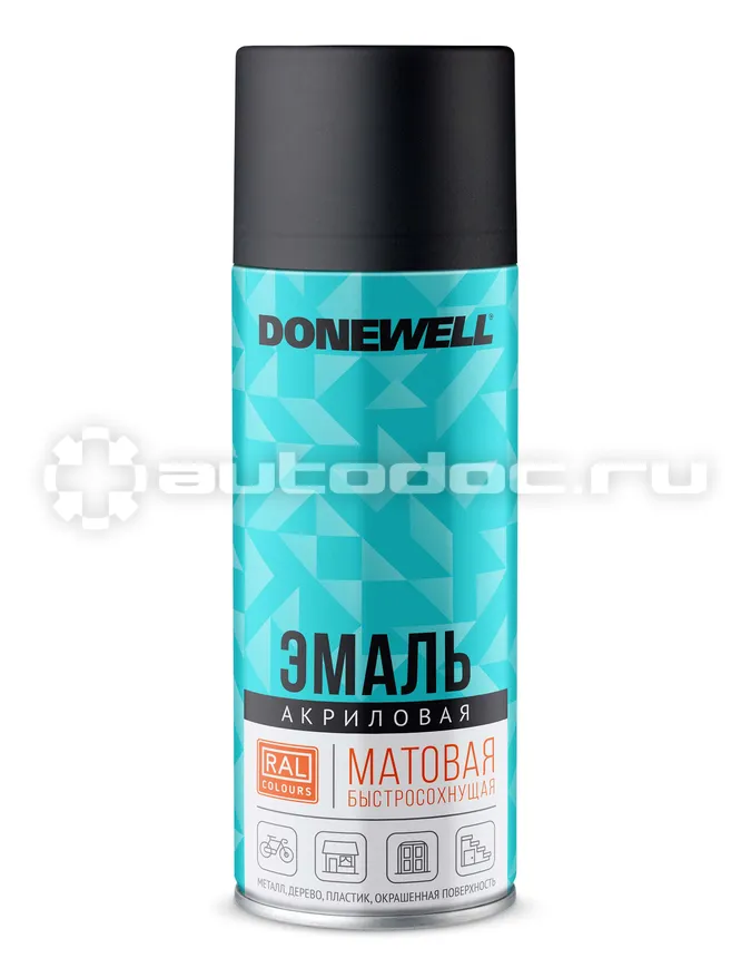 DONEWELL Эмаль универсальная акриловая DONEWELL Чёрная матовая RAL 9005