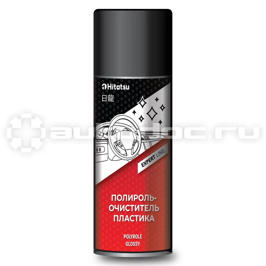 HITATSU Полироль-очиститель пластика глянцевый "Polyrole Glossy" с ароматом ванили (аэрозоль)