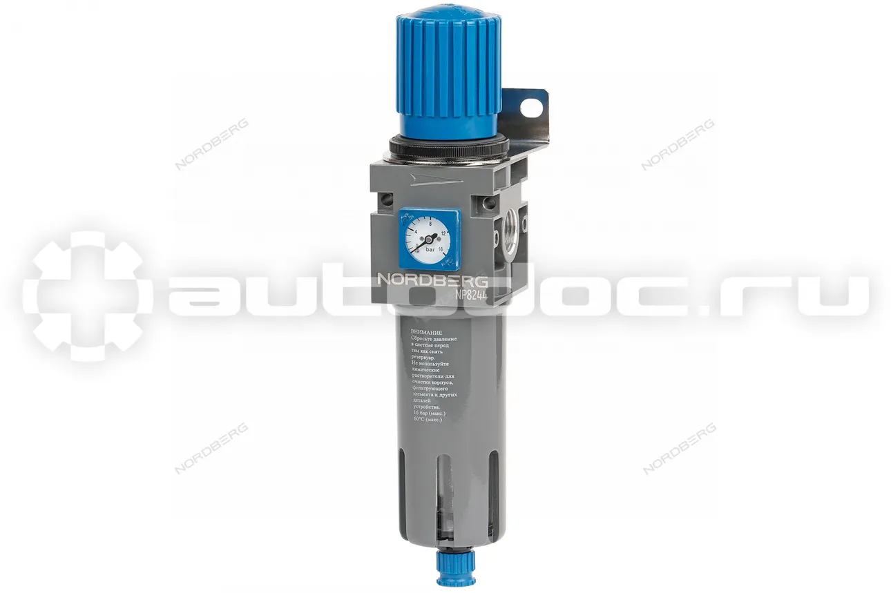 NORDBERG Фильтр воздушный с редуктором, 1/2", 16 бар