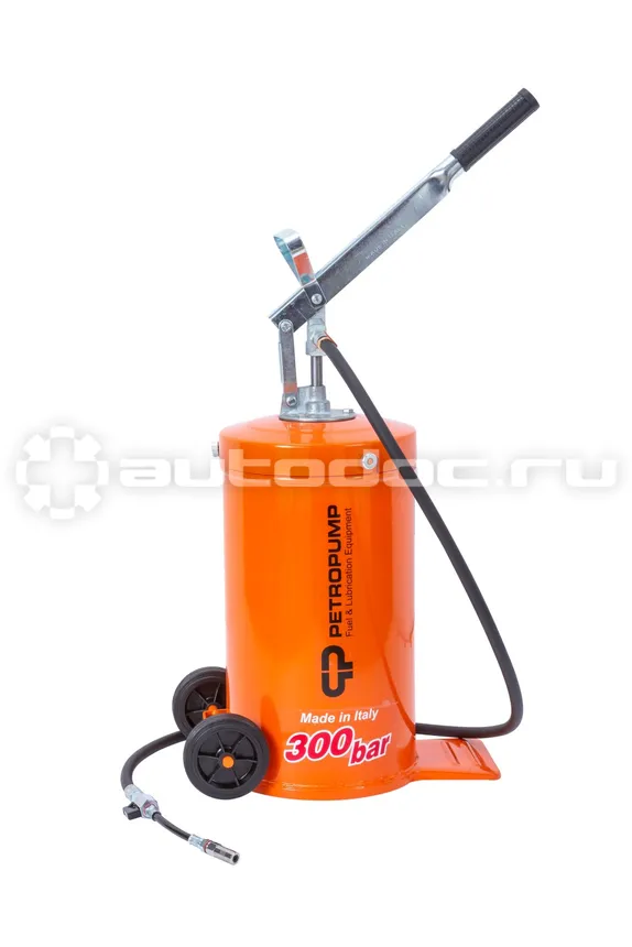 PETROPUMP Ручной солидолонагнетатель с емкостью 16 кг с тележкой, 300 бар, профессиональная версия