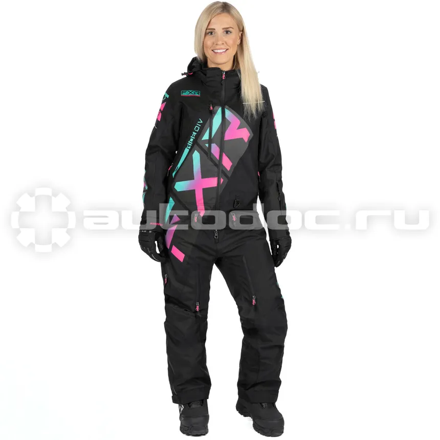 FXR Комбинезон CX F.A.S.T. с утеплителем Black/Mint-Electric Pink Fade, 4