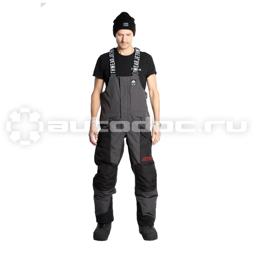 Jethwear Полукомбинезон Jethwear Treeline Bib с утеплителем Black/Grey/Red, M