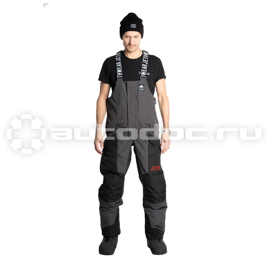 Jethwear Полукомбинезон Jethwear Treeline Bib с утеплителем Black/Grey/Red, XXL