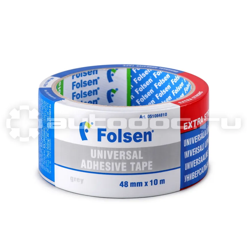 FOLSEN Тканевая влагоустойчивая лента , 48 мм x10 м, серая